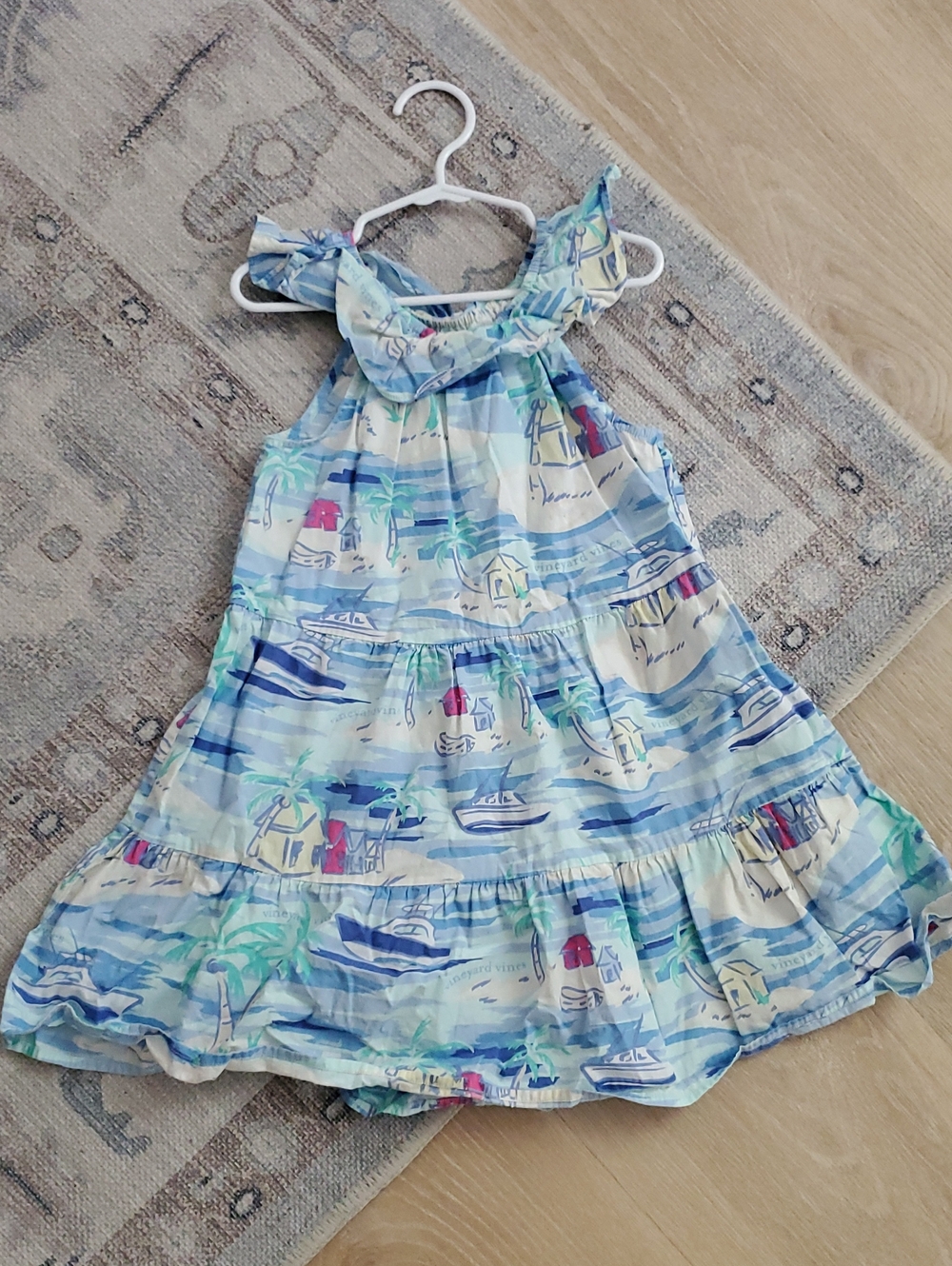 Vineyard Vines X Target Girls Beach Tropical Ruffle Midi Dress SzXS (4/5)